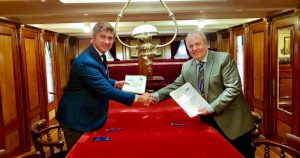 The Agreement Between Trelleborg Marine Systems And Port Of Langnas Was Signed On 24th Of January In The Captains Saloon Of The Windjammer Herzogin Cecilie.jpg